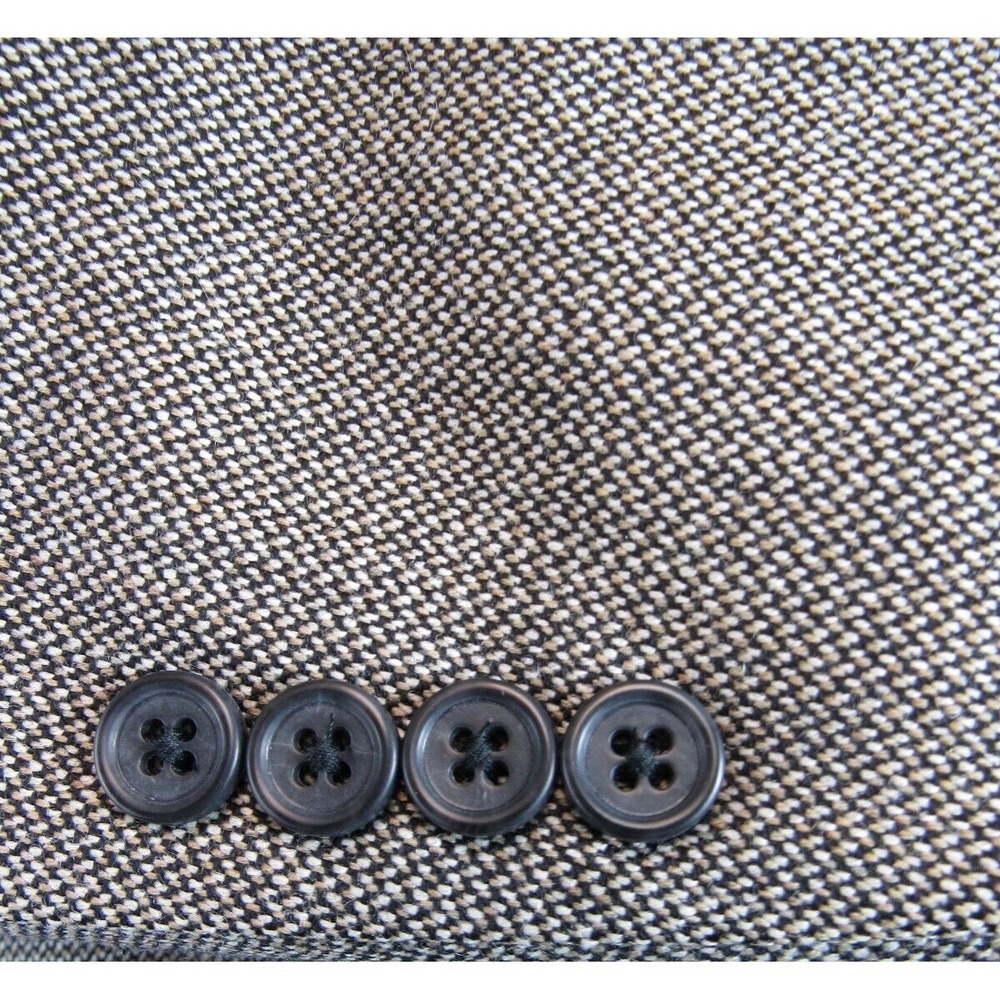 Jos. A. Bank Sport Coat Brown & Black Micro Cross Hatch 100% Wool Tweed Size 40R